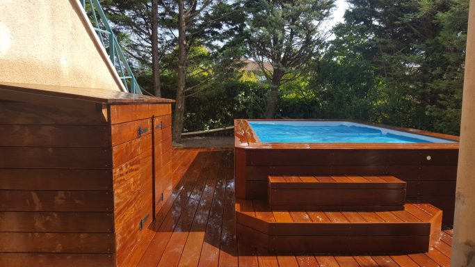 Terrasse piscine hors sol Aménagement piscine bois