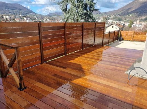 Terrasse Voiron Terrasse en bois exotique et brise vue